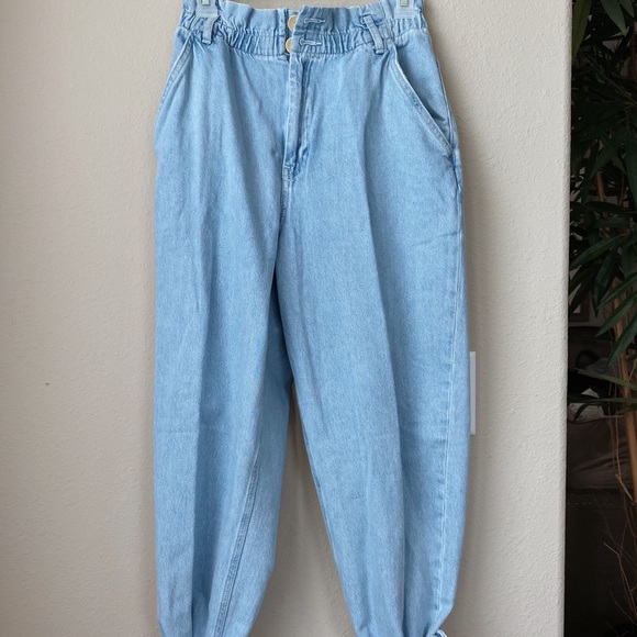Zara Denim - High Waist, Paper Bag (Elastic) Waist, Mom Jeans
